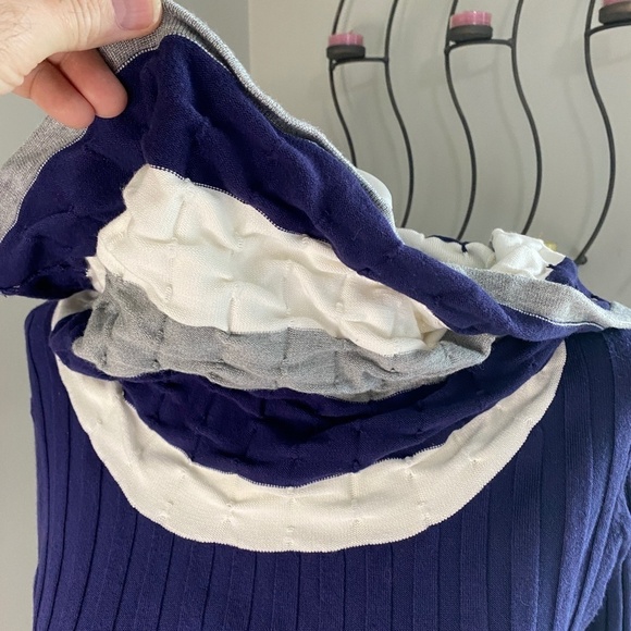 Contemporaine Simons Women's Navy Cowl Neck Ribbed Long Sleeve Sweater Top Large - Picture 4 of 13